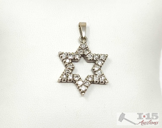 18k Star of David Diamond Pendant, 3g