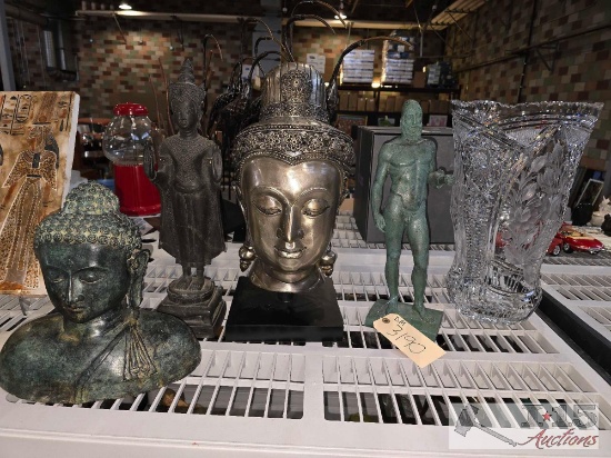 Artwork and Crystal Vase