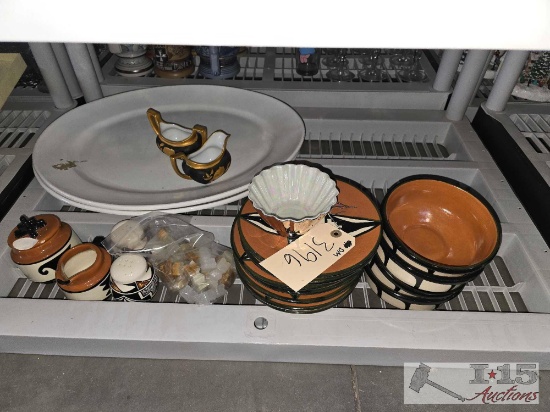 Dishware and Stone Chess Pieces