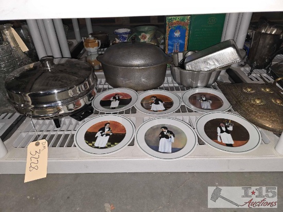 Decorative Plates, Electric Skillet, Dutch Oven, and Baking Pans