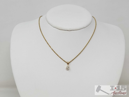 14k Diamond Necklace, 5.3g