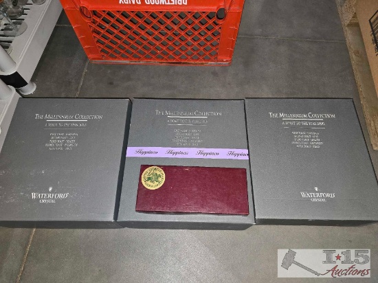 (3) The Millennium Collection Toasting Flute and Leeds Castle Drink Coasters