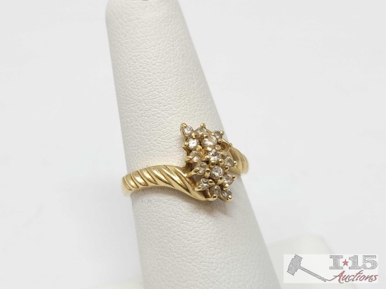 14k Gold Diamond Ring, 3.43g