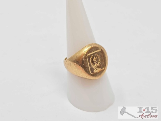 14k Gold Signet Ring, 14g