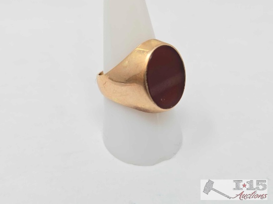 14k Carnelian Gold Ring, 8g