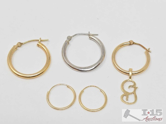 14k Gold Hoop Earrings 1.63g