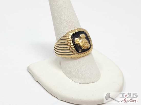 14k Gold Mickey Mouse Ring, 7.95g
