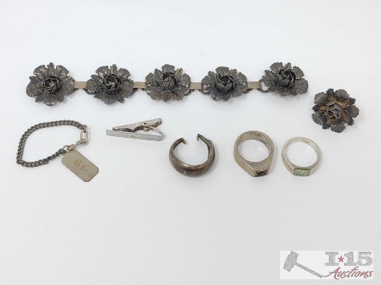 .925 Silver Clip, Rings and Scraps, 54g