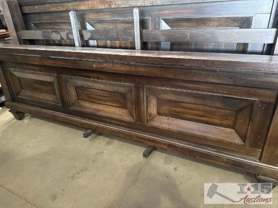 Wood bed frame set and dresser and 2 nightstand