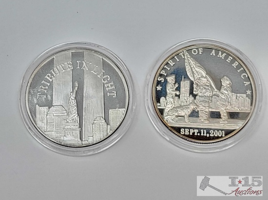 (2) 1oz .999 Fine Silver Coins