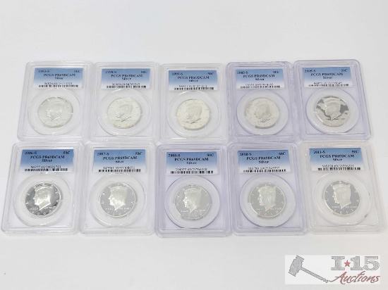 (10) 1993-2011 Kennedy Half Dollar Silver Coins
