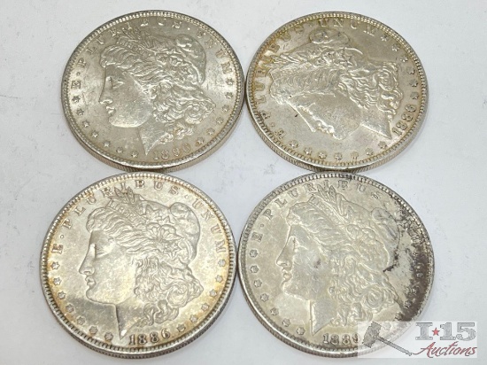 (4) 1886-1896 Morgan Silver Dollar