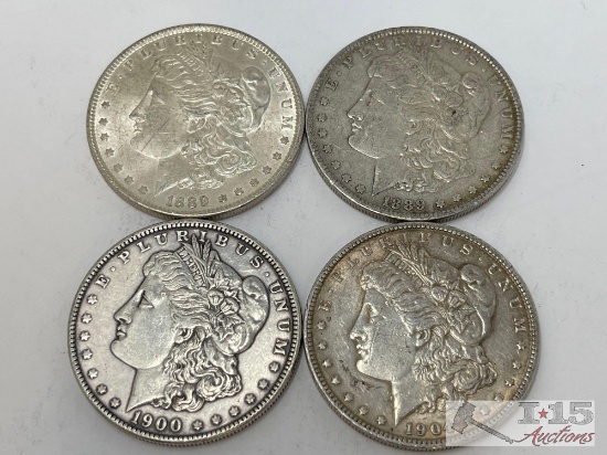 (4) Morgan Silver Dollars