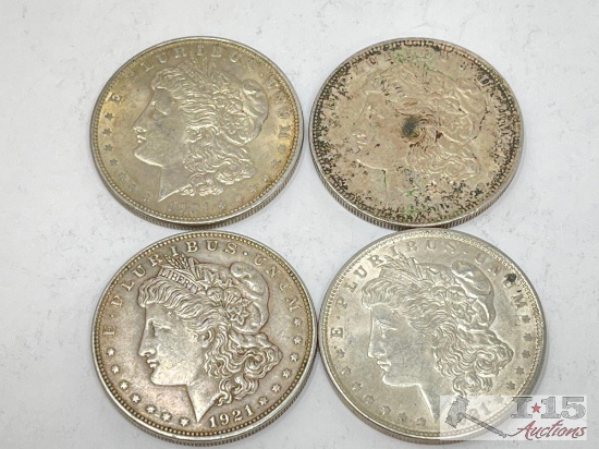 (4) 1921 Morgan Silver Dollars