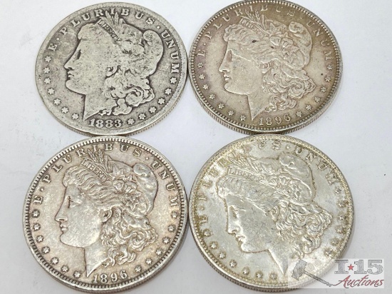 (4) 1883-1904 Morgan Silver Dollars