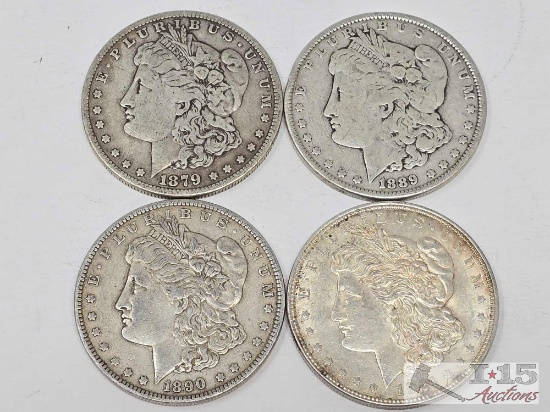 (4) 1879-1921 Morgan Silver Dollars