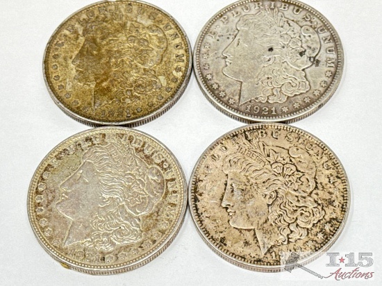 (4) 1921 Morgan Silver Dollars