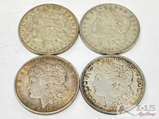 (4) 1921 Morgan Silver Dollars