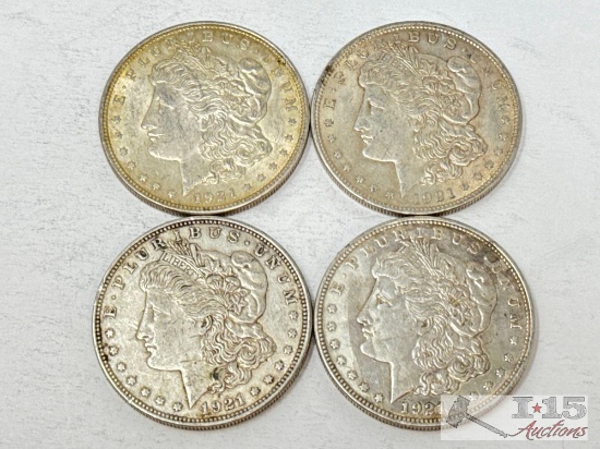 (4) 1921 Morgan Silver Dollars
