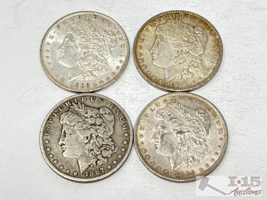 (4) 1886-1896 Morgan Silver Dollars