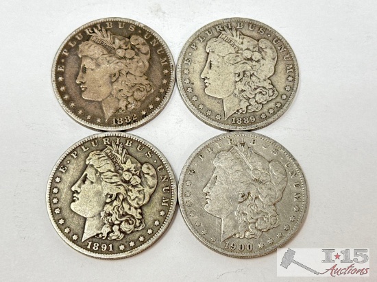 (4) 1882-1900 O Morgan Silver Dollars