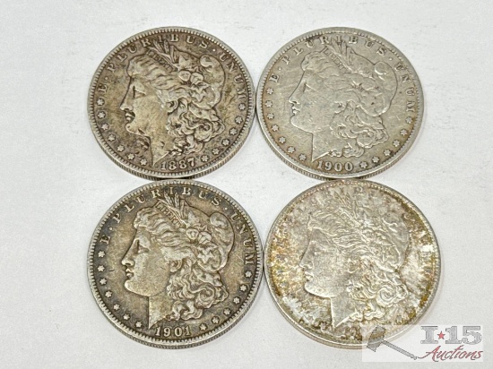 (4) 1887-1904 O Morgan Silver Dollars