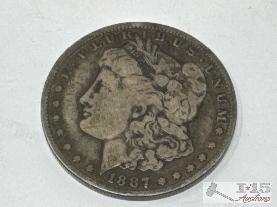 1887 O Morgan Silver Dollar