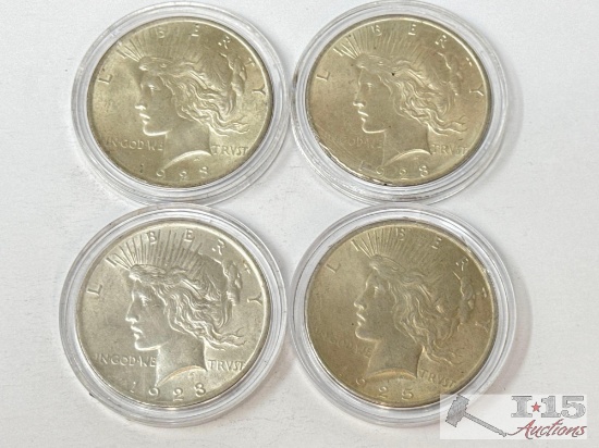 (4) 1923-1925 Silver Peace Dollars