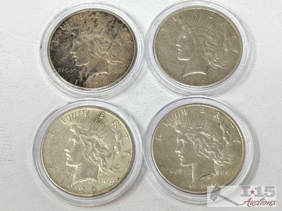 (4) 1922-1926 S Silver Peace Dollars