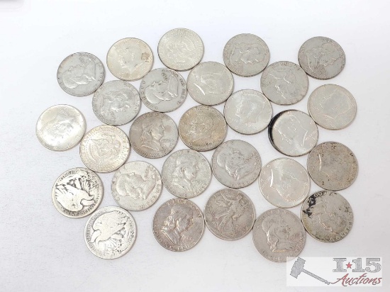 27 Half Dollar Silver Coins