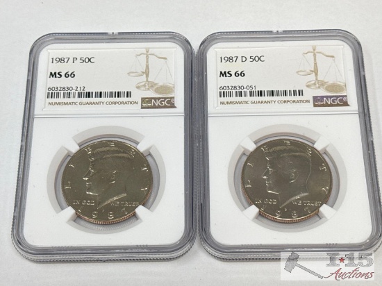 1987 P Kennedy Half Dollar & 1987 D Kennedy Half Dollar