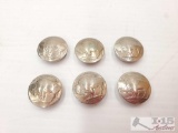 (6) Buffalo Nickel Buttons