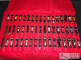 Pocket Knife Collection With Knife Roll