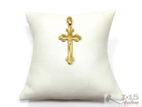 18k Gold Cross Necklace Pendant