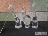 (3) Baccarat Crystal Paperweights