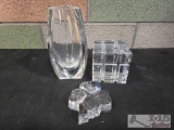 (2) Baccarat Crystal Paperweights and Vase