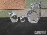 (3) Orrefors Crystal Paperweights