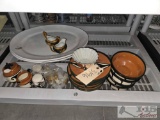 Dishware and Stone Chess Pieces