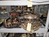 (4) Musical Carousels and Franklin Mint Carousel Animals