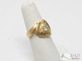 14k Gold Diamond Ring, 5.31g