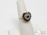 14k Diamond & Sapphire Ring, 3.27g