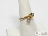 14k Gold Diamond Ring, 5g