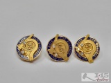 14k Diamond The Buckeye Pipe Line Pins, 13.6g