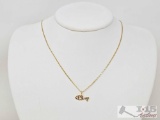 14k Gold 'Jesus' Necklace, 2.88g