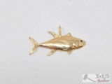 14k Gold Tuna Fish Pendant, 3.97g