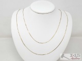 (2) 14k Gold Chain Necklaces, 4.36g