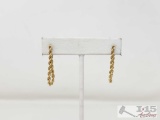 14k Gold Chain Earrings, 3g