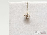 14k Gold Diamond Stud Earring, .35g