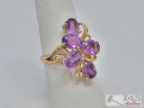 10k Gold Purple Stone Ring, 3.4g