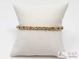10k Gold Diamond Tennis Bracelet, 8.9g